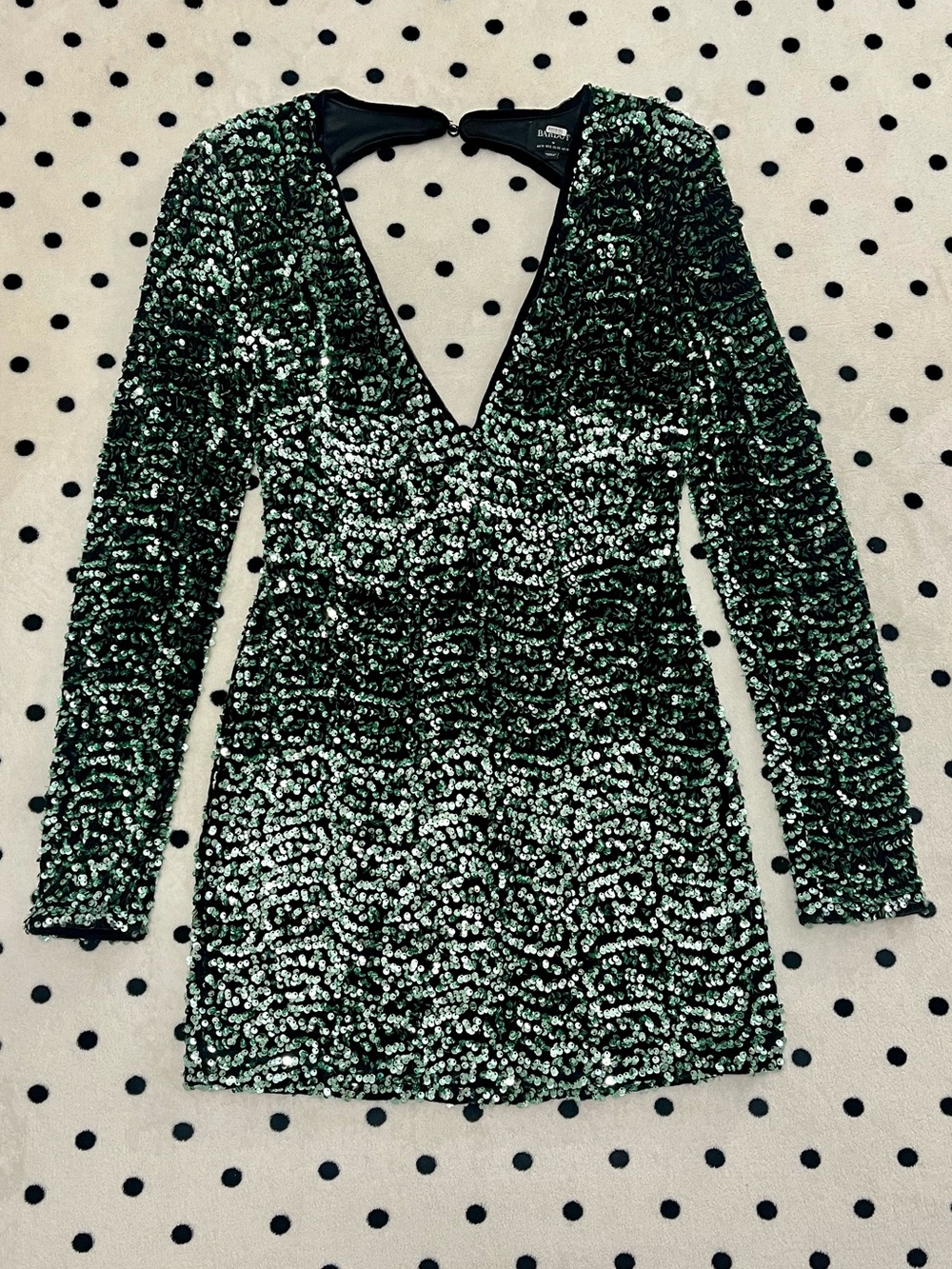 Bardot Lilia Sequin Open-Back Sequin Mini Dress Size 6